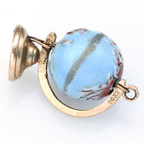 Vintage 14K Yellow Gold World Globe Charm Pendant