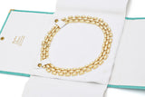 Estate 18K Yellow Gold 3-Row Panther Chain Chunky Collar Necklace +Case