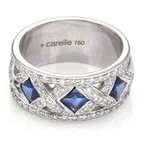 Carelle 18K Gold 1.70TCW Sapphire & 0.72TCW Diamond Band Ring with Card 13.5G