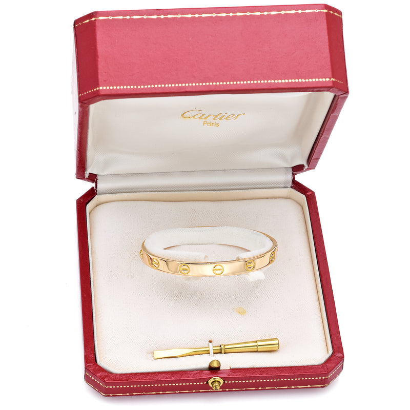 CARTIER 18K Yellow Gold Screw Love Bracelet Size 16 + Box, Screwdriver