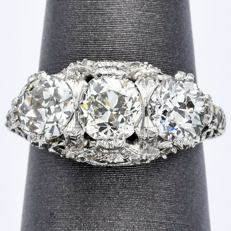 Antique Platinum 2.83 TCW Diamond Band Ring