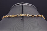 Vintage 18K Yellow Gold 4.32 TCW Diamond Geometric Hexagon Link Tennis Necklace