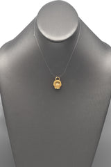 Vintage 14K Yellow Gold Sea Pearl Scallop Shell Cage Charm Pendant