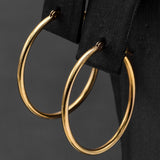 Vintage 10K Yellow Gold 1.6 mm Hoop Earrings