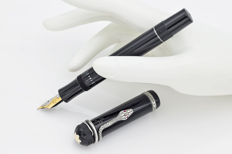 Montblanc Agatha Christie Limited Edition Sterling Silver 18K Snake Fountain Pen