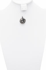 Vintage Henryk Winograd HW 999 Fine Silver Repoussé Woman Flower Pendant 24.5mm