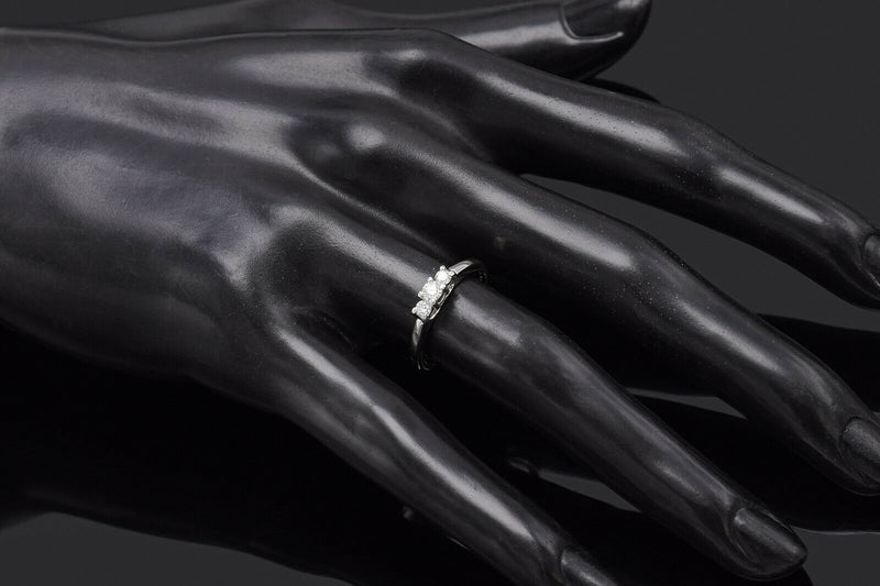 Vintage Magicglo Platinum & 14K Gold 0.23 TCW Diamond Three-Stone Band Ring