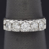 Vintage 14K White Gold 1.09 TCW Diamond Semi-Eternity Band Ring 4.0G Size 6