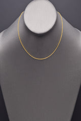 Vintage 24K Yellow Gold Rolo Link Chain Necklace 1.5 mm 4.0 Grams 15 Inches