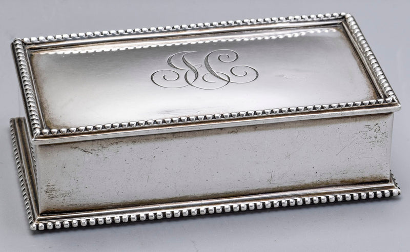 Bigelow Kennard & Co Vintage Sterling Silver Monogram Stamp Box 808C 127.3G