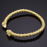 Vintage Heavy 18K Yellow Gold Italian Ram Head Collar Necklace