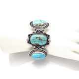 Vintage Sterling Silver Turquoise Southwestern Cuff Bracelet