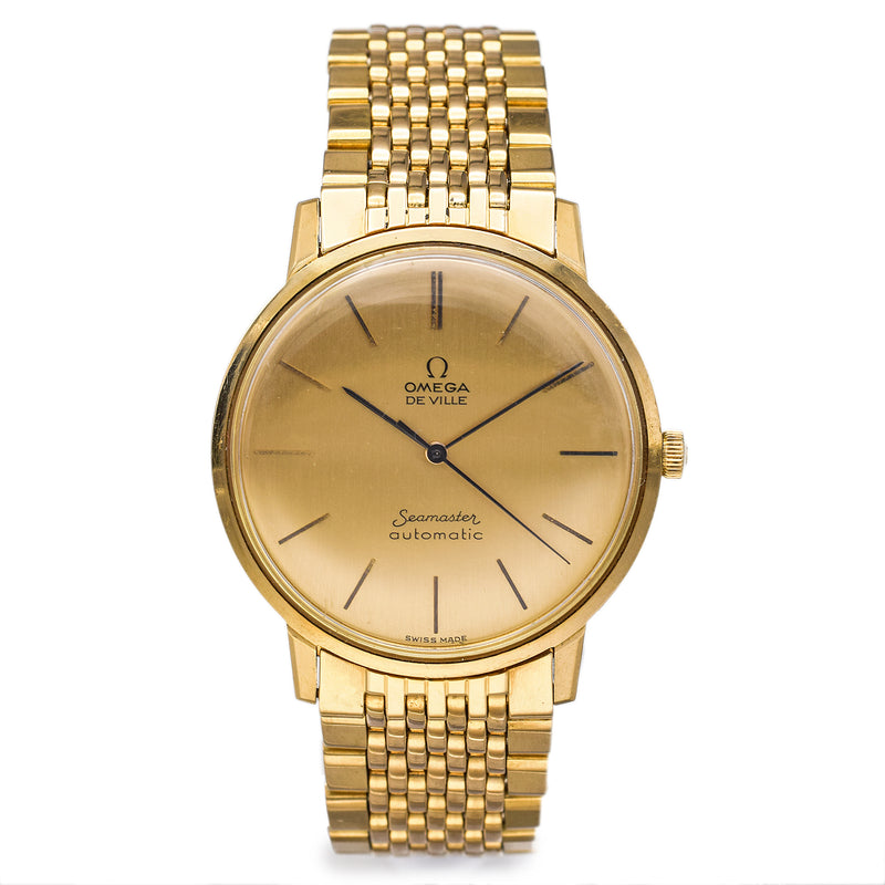 Vintage Omega Seamaster De Ville 18K Gold Automatic Men's Watch