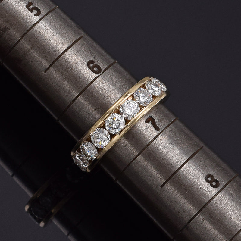Vintage 14K Yellow Gold 3.91 TCW Diamond Eternity Band Ring
