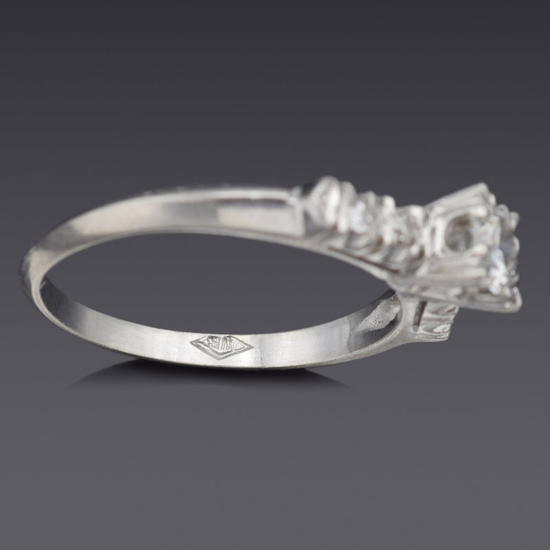 Antique Platinum 0.45 TCW Diamond Band Ring