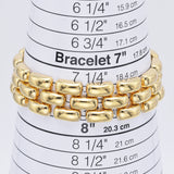 Estate 18K Yellow Gold 3-Row 18.5 mm Panther Chain Chunky Bracelet + Case