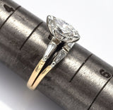 Vintage 14K Yellow Gold 1.15 TCW Diamond Marquise Band Ring