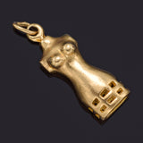 Vintage 14K Yellow Gold Dress Form Mannequin Charm Pendant