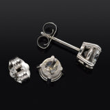 14K White Gold 1.12 TCW Diamond Round Stud Earrings 5.1 mm G/H