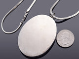 Vintage Henryk Winograd HW 999 Fine Silver Repousse Large Cameo Pendant Necklace