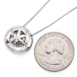 Estate 18K White Gold 3.06 TCW Diamond Circle Pendant Slider Necklace