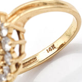 Vintage 14K Yellow Gold 1.83 TCW Diamond Cluster Cocktail Ring