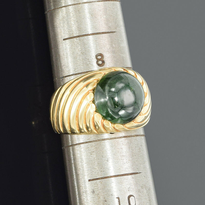 Criso Vintage 18K Yellow Gold 7.54 Ct Emerald Band Ring 9.2 Grams Size 8.5