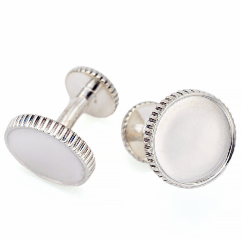 Tiffany & Co. Sterling Silver Circle Coin Edge Cufflinks
