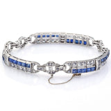 Antique Platinum 6.60 TCW Sapphire & 4.80 TCW Diamond Art Deco Bracelet