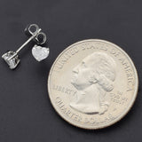 14K White Gold 0.50 TCW Diamond Heart Stud Earrings 4.5 x 4.3 mm