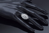 Vintage 14K White Gold 3.24 TCW Diamond Cluster Cocktail Ring 7.7 Grams Sz 6.75