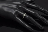 Antique 14K White Gold 0.40 Ct Old Euro Diamond Solitaire Band Ring