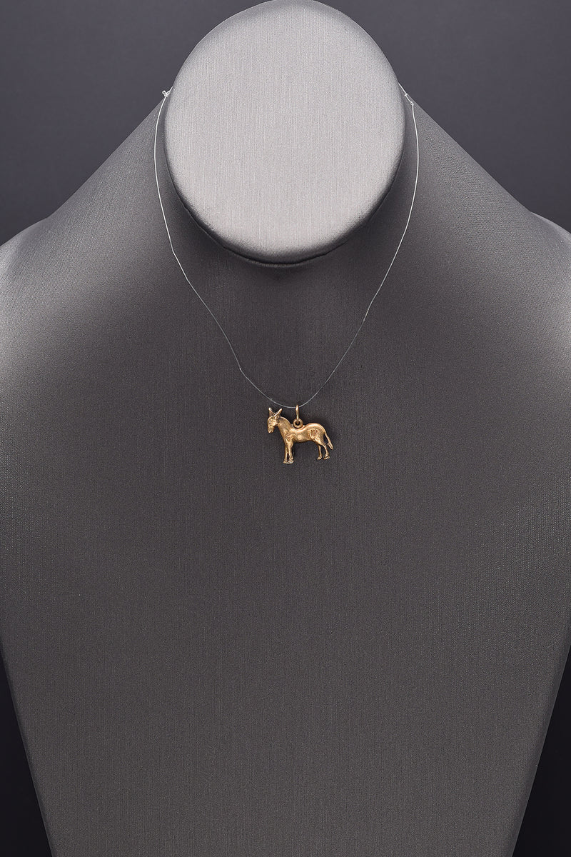 Vintage 14K Yellow Gold Donkey Charm Pendant 1.6 Grams