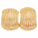 Vintage H.W. BURDICK CO. 14K Yellow Gold Italy Cable Omega Back Drop Earrings