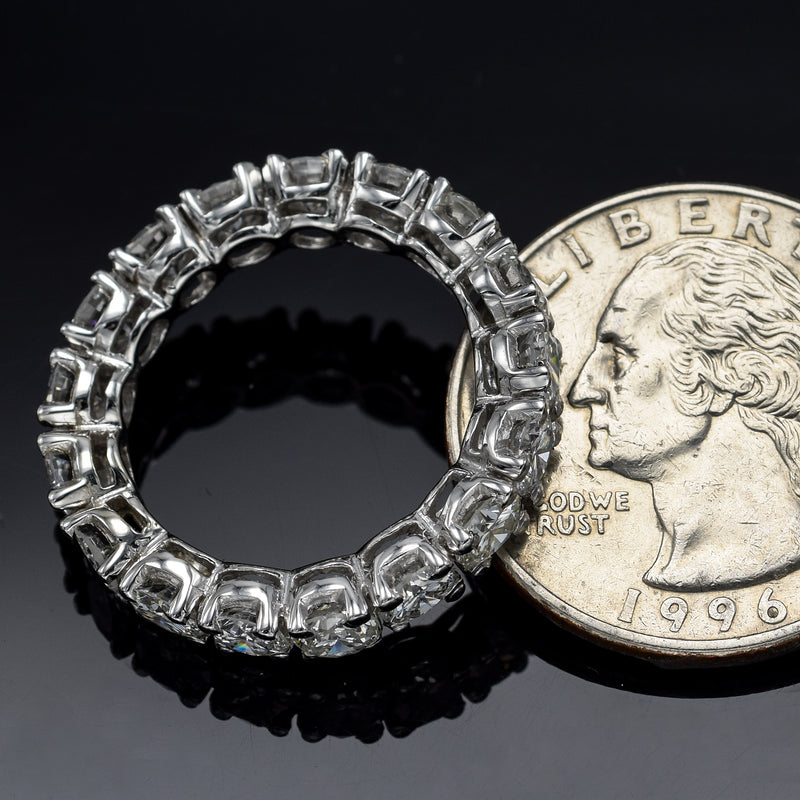 Vintage 14K White Gold 4.25 TCW Diamond Round Eternity Band Ring