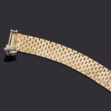 Vintage 14K Yellow Gold Sapphire & Diamond Adjustable Belt Buckle Band Ring