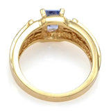 Vintage 14K Yellow Gold Tanzanite & Diamond Band Ring