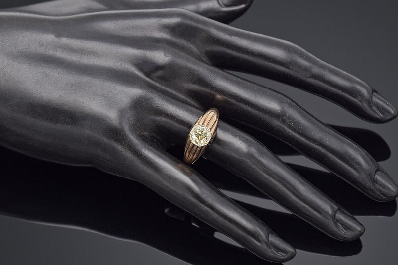 Antique 14K Yellow Gold 0.93 Ct Diamond Art Deco Band Ring 5.8 Grams Size 10
