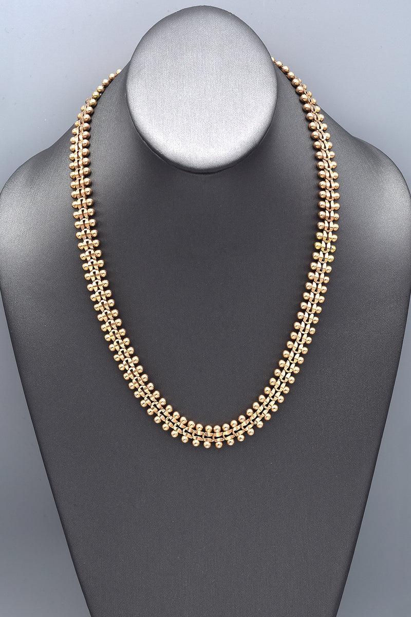 Vintage 14K Yellow Gold Wide Link Chain Necklace