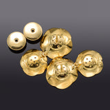 Vintage 18K Yellow Gold Diamond Floral Drop Earrings