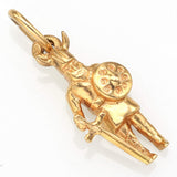Vintage 14K Yellow Gold Viking Warrior Man Charm Pendant