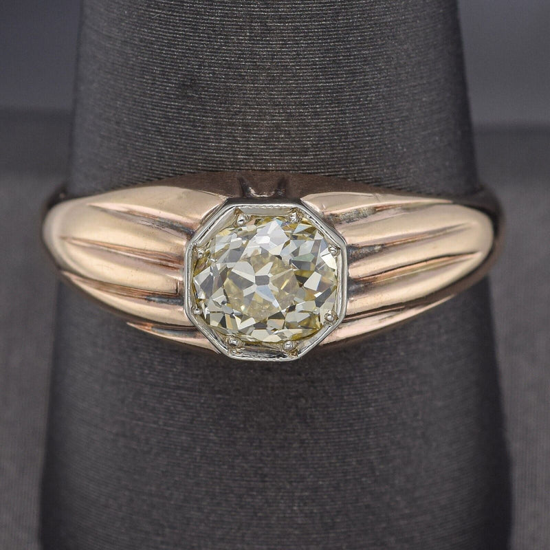 Antique 14K Yellow Gold 0.93 Ct Diamond Art Deco Band Ring 5.8 Grams Size 10