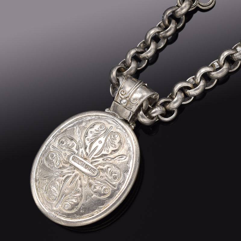 Konstantino Sterling Silver & 18K Gold Mother of Pearl Cross Pendant Necklace
