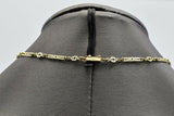 Antique 14K Yellow Gold Victorian Enamel Opal Necklace