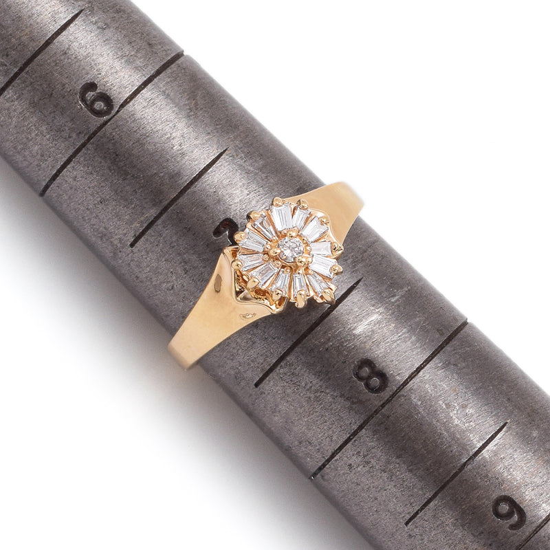 Vintage 14K Yellow Gold 0.39 TCW Diamond Baguette Band Ring