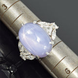 GIA Certified Platinum 32.02 Ct Natural Star Sapphire & 1.70 TCW Diamond Cocktail Ring