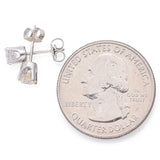 Vintage 14K White Gold 0.74 TCW Diamond Round Stud Earrings 4.6 mm