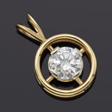 $5,500 Appraised Vintage 14K Yellow Gold 1.16 Ct Round Brilliant Diamond Pendant