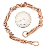 Antique English 9K Rose Gold Link Chain Bracelet 18.6 Grams