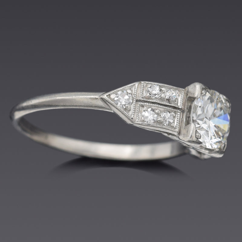 Antique Platinum 0.89 TCW Diamond Band Ring